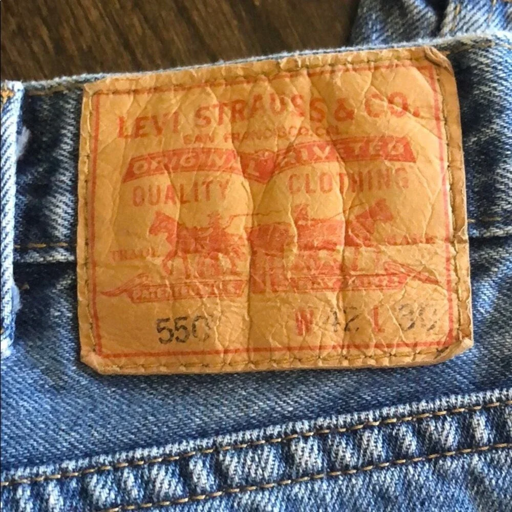 Levis 550 Relaxed Fit Mens Jeans 42x30 Medium‎ Wash Denim Cotton 550-0216 Y2K